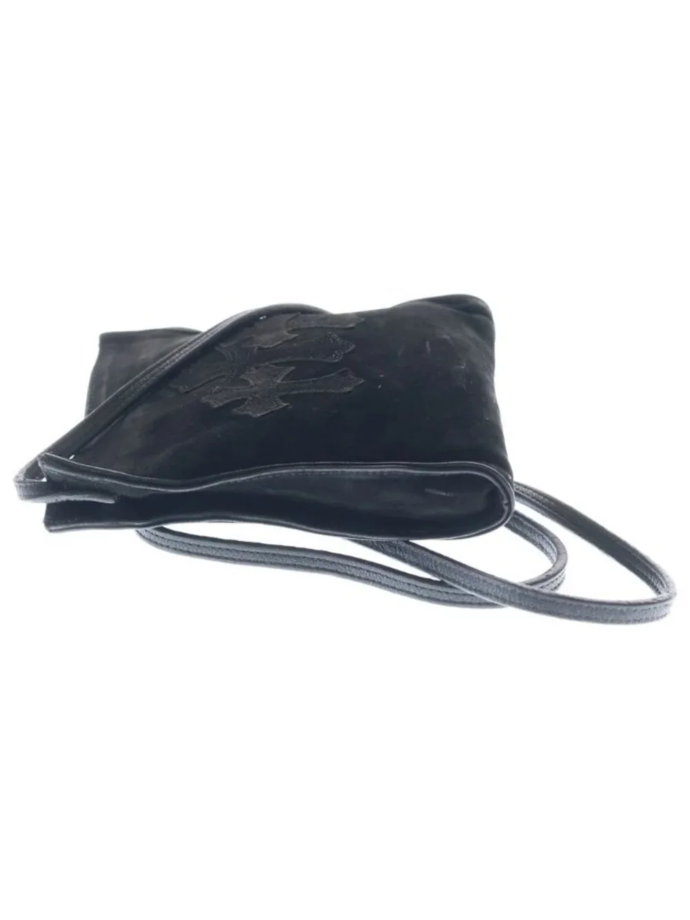 Chrome Hearts SQ Pkt Crs Square Pocket 3 Cross Patch Suede Shoulder Bag